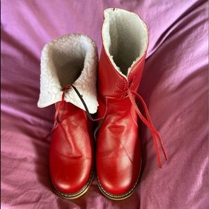 ban.do vegan red ankle boots. size 9.